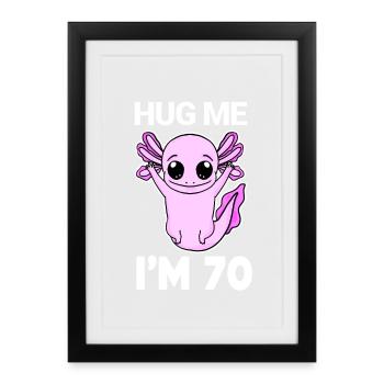 70e anniversaire - 70 ans - Câlin - Affiche encadrée (27 × 37 cm) - noir - Devant