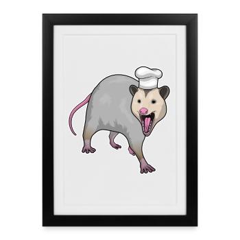Chapeau de cuisinier - Affiche encadrée (27 × 37 cm) - noir - Devant