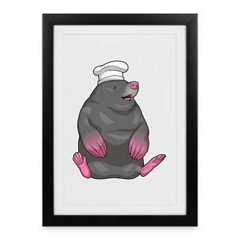 Chef Taupe Cuisson du Chapeau - Affiche encadrée (27 × 37 cm) - noir - Devant