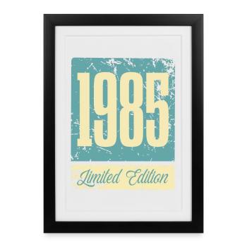 1985 Anniversaire de naissance Année de naissance - Affiche encadrée (27 × 37 cm) - noir - Devant