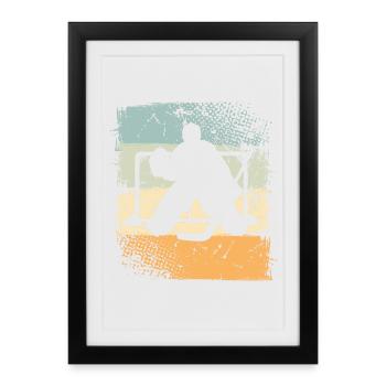Hockey sur glace - Affiche encadrée (27 × 37 cm) - noir - Devant