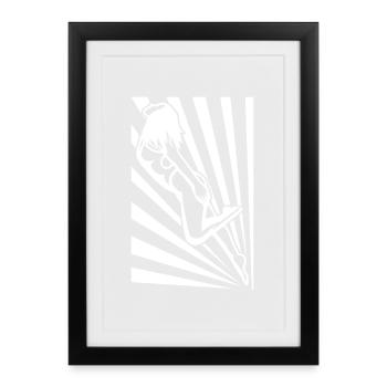 Nageuses Filles - Affiche encadrée (27 × 37 cm) - noir - Devant