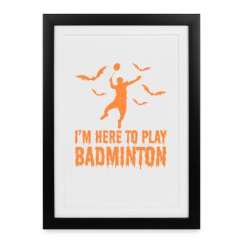 Badminton Halloween - Affiche encadrée (27 × 37 cm) - noir - Devant