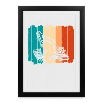 Excavator - Framed poster (27 × 37 cm) - black - Front