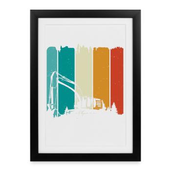 Excavator - Framed poster (27 × 37 cm) - black - Front