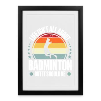 Badminton - Framed poster (27 × 37 cm) - black - Front
