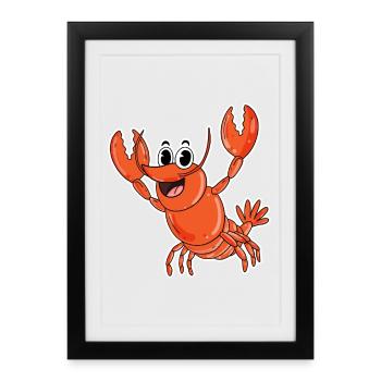 Lobster Kids Motif - Affiche encadrée (27 × 37 cm) - noir - Devant