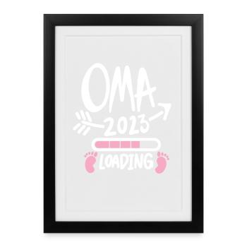 Oma 2023 - Werdende Oma 2023 - Oma Loading - Gerahmtes Poster (27 × 37 cm) - Schwarz - Vorne