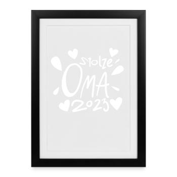 Oma 2023 - Werdende Oma 2023 - Gerahmtes Poster (27 × 37 cm) - Schwarz - Vorne