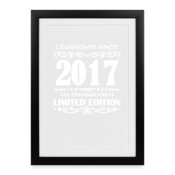 2017 - Année 2017 - Année de construction 2017 Spruch - Affiche encadrée (27 × 37 cm) - noir - Devant