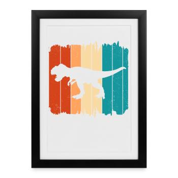 T-Rex - Affiche encadrée (27 × 37 cm) - noir - Devant