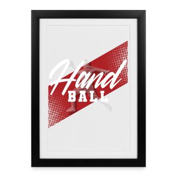 Handball Handballeur - Affiche encadrée (27 × 37 cm) - noir - Devant