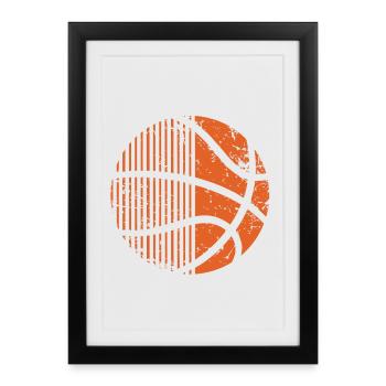 Joueurs de basket-ball - Affiche encadrée (27 × 37 cm) - noir - Devant
