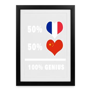 France et Vietnam 100% design génial - Affiche encadrée (27 × 37 cm) - noir - Devant