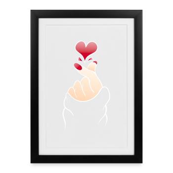 Finger Heart Snap K Pop - Framed poster (27 × 37 cm) - black - Front