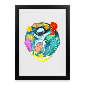 3 Years Birthday Boy Gift - Framed poster (27 × 37 cm) - black - Front