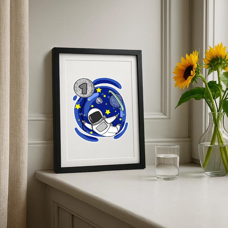 1 Jahr alt oder Einschulung Gerahmtes Poster (27 × 37 cm)