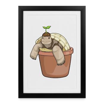 Turtle Seedling - Framed poster (27 × 37 cm) - black - Front