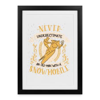 Snowmobile Snowmobiler Winter Gift - Framed poster (27 × 37 cm) - black - Front