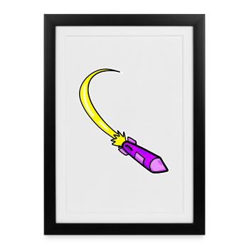Fusée violette - Affiche encadrée (27 × 37 cm) - noir - Devant