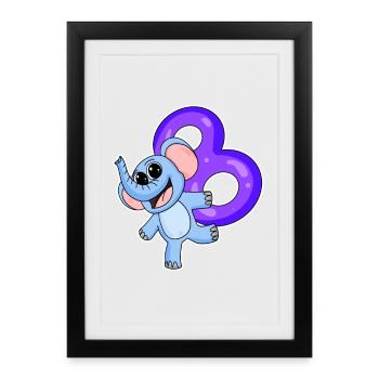 8 years old - 8th birthday with animal motif - Framed poster (27 × 37 cm) - black - Front