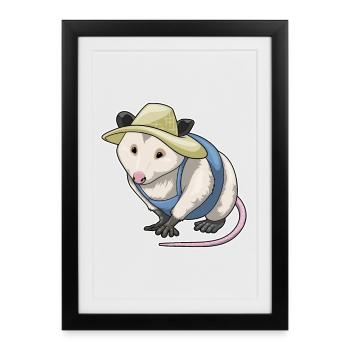 Possum, farmer, farm - Framed poster (27 × 37 cm) - black - Front