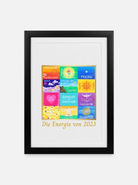 JahresBild Energie von 2023 Sonja Ariel von Staden - Indrammet plakat (27 × 37 cm) - sort