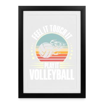 Volleyball - Framed poster (27 × 37 cm) - black - Front