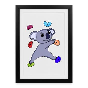 Escalade du koala - Affiche encadrée (27 × 37 cm) - noir - Devant