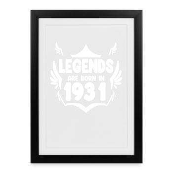 1931 - Born 1931 - Year of construction 1931 Spruch - Framed poster (27 × 37 cm) - black - Front