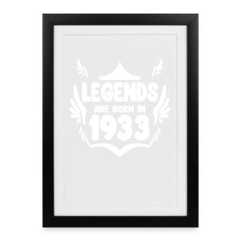 1933 - Born 1933 - Year of construction 1933 - Framed poster (27 × 37 cm) - black - Front