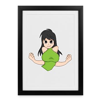 Anime - Affiche encadrée (27 × 37 cm) - noir - Devant
