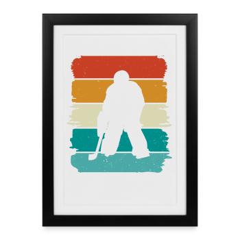 Hockey sur glace - Affiche encadrée (27 × 37 cm) - noir - Devant