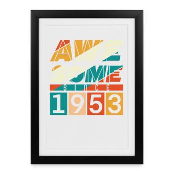 1953 Anniversaire Naissance Année de naissance millésime - Affiche encadrée (27 × 37 cm) - noir - Devant