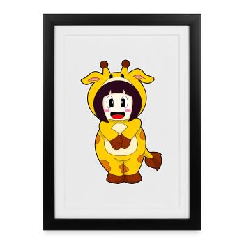 Costume de girafe - Affiche encadrée (27 × 37 cm) - noir - Devant