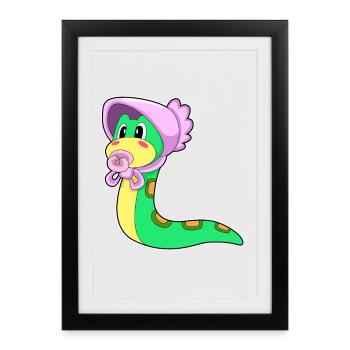Snake Baby Soother - Framed poster (27 × 37 cm) - black - Front