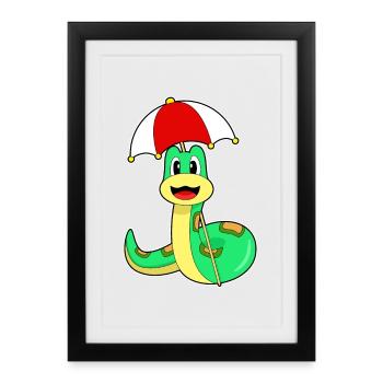 Snake Umbrella - Framed poster (27 × 37 cm) - black - Front