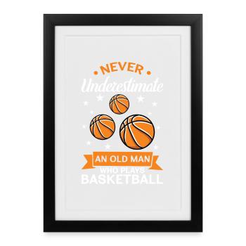 Ancien joueur de basket-ball - Affiche encadrée (27 × 37 cm) - noir - Devant