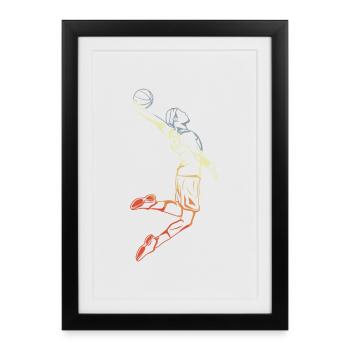 Basketteur - Affiche encadrée (27 × 37 cm) - noir - Devant