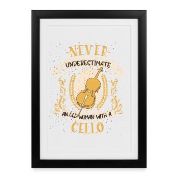 Cello Musician String Instrument Gift - Framed poster (27 × 37 cm) - black - Front