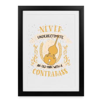 Double Bass Musician String Instrument Gift - Framed poster (27 × 37 cm) - black - Front
