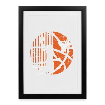 Basketball féminin Basketball féminin - Affiche encadrée (27 × 37 cm) - noir - Devant
