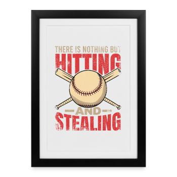 Motiver le dicton de baseball - Affiche encadrée (27 × 37 cm) - noir - Devant