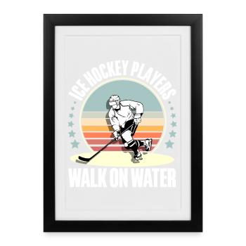 Eishockey - Gerahmtes Poster (27 × 37 cm) - Schwarz - Vorne