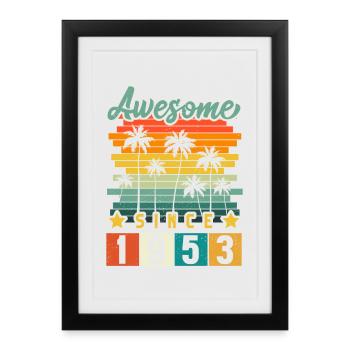 1953 Anniversaire Naissance Année de naissance millésime - Affiche encadrée (27 × 37 cm) - noir - Devant