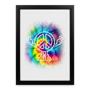 Signe de paix Signe de paix Tie Dye - Affiche encadrée (27 × 37 cm) - noir - Devant