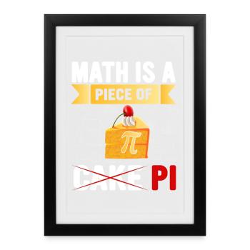 Math Pie Cake Illustration - Framed poster (27 × 37 cm) - black - Front
