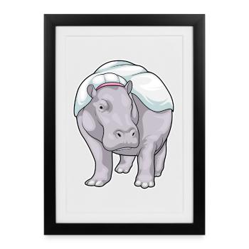 Hippo Bride Wedding - Framed poster (27 × 37 cm) - black - Front