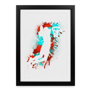 Basketball basketball players - Framed poster (27 × 37 cm) - black - Front