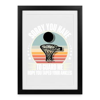 Basketball basketball players - Framed poster (27 × 37 cm) - black - Front